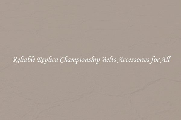 Reliable Replica Championship Belts Accessories for All