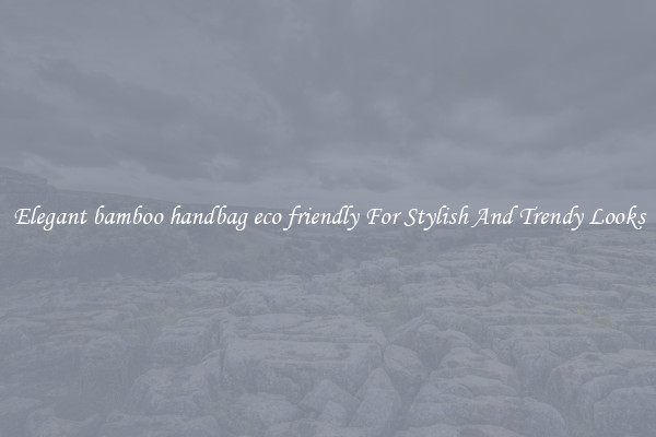Elegant bamboo handbag eco friendly For Stylish And Trendy Looks