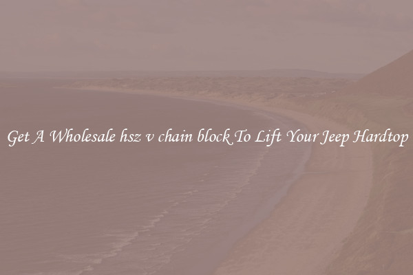 Get A Wholesale hsz v chain block To Lift Your Jeep Hardtop