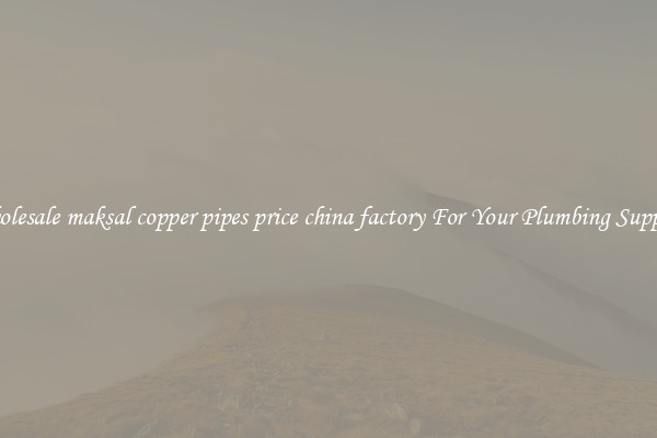 Wholesale maksal copper pipes price china factory For Your Plumbing Supplies