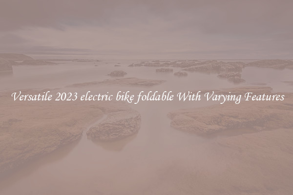 Versatile 2023 electric bike foldable With Varying Features