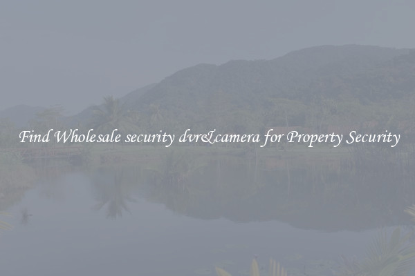 Find Wholesale security dvr&camera for Property Security